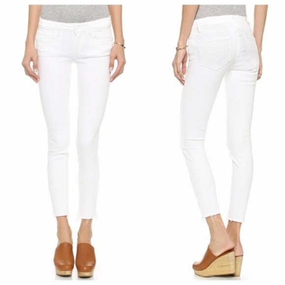 PAIGE Denim - PAIGE Raw Hem Verdugo White Ankle Skinny Jeans